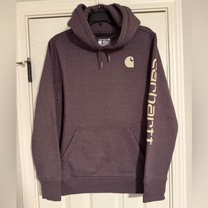 Carhartt Women's Dark Purple Hoodie with Logo